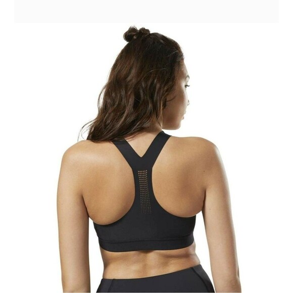 New REEBOK Pure Move Black Sports Bra Motion Sense Sz Lg $60 - Picture 9 of 11